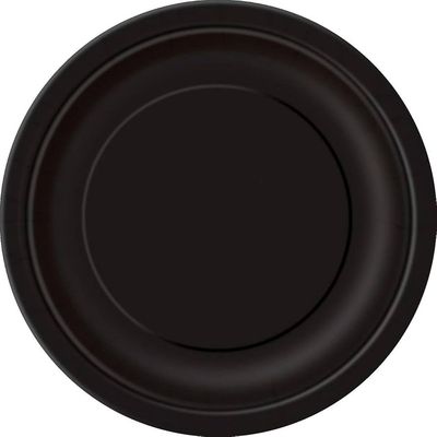 16pcs  Midnight Black Solid Color 9&quot; Plates