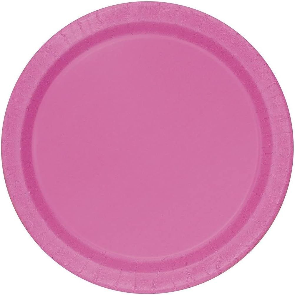 16pcs Hot Pink Solid Color 9&quot; Plates