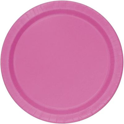 16pcs Hot Pink Solid Color 9&quot; Plates