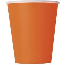 14pcs 9oz Pumpkin Orange Solid Color Cups