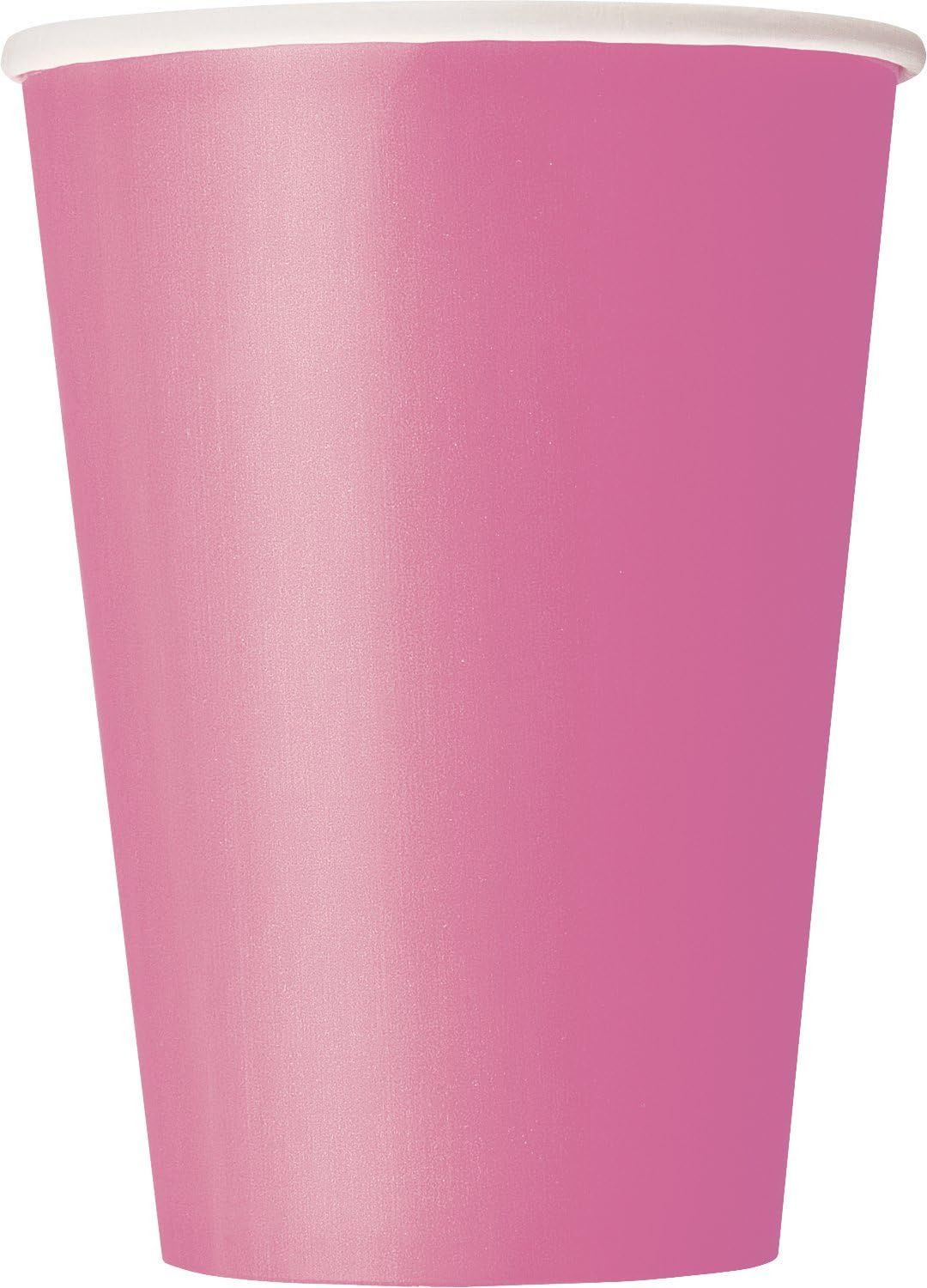 10pcs Hot Pink Solid Color 12 oz. Cups