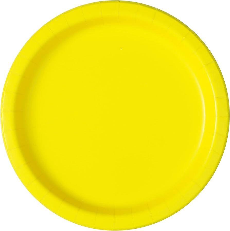 16pcs Neon Yellow Solid Color 9&quot; Plates