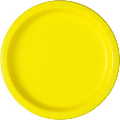 16pcs Neon Yellow Solid Color 9&quot; Plates