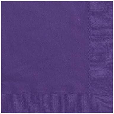 20pcs Deep Purple Solid Color Luncheon Napkins