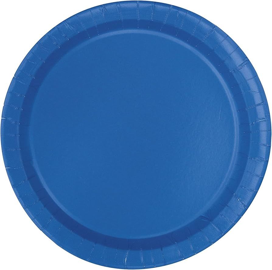 20pcs Royal Blue Solid Color 7&quot; Plates