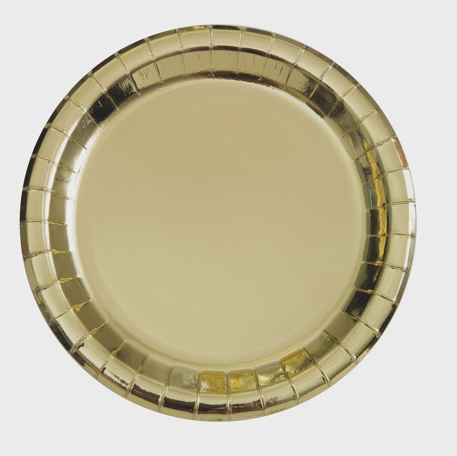 8 7&quot; Metallic Gold Solid Color Round Plates