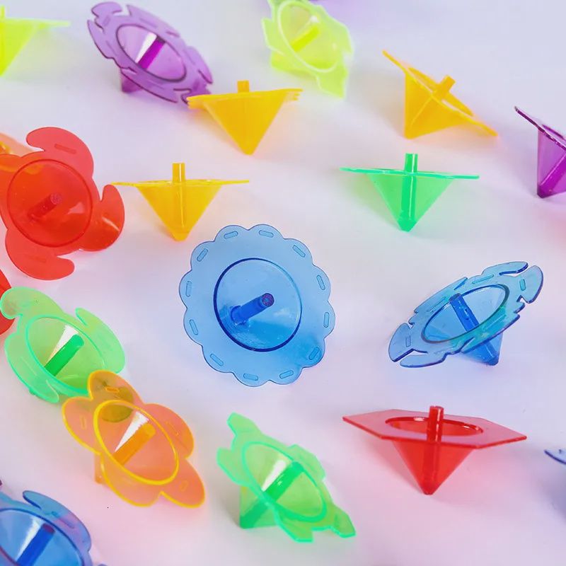 8pcs  Assorted Shaped Spin Tops (Party Favours)