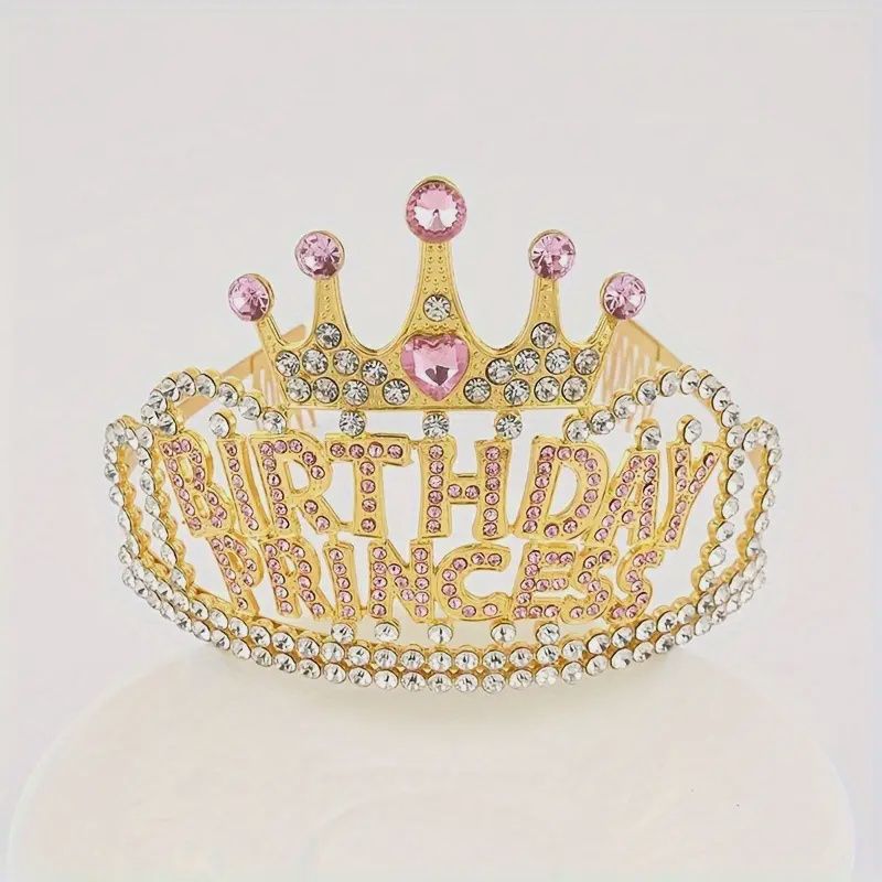 Elegant Birthday Princess Crown Tiara (Gold)
