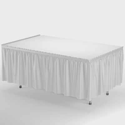 29in x 14ft Plastic Tableskirt (White)