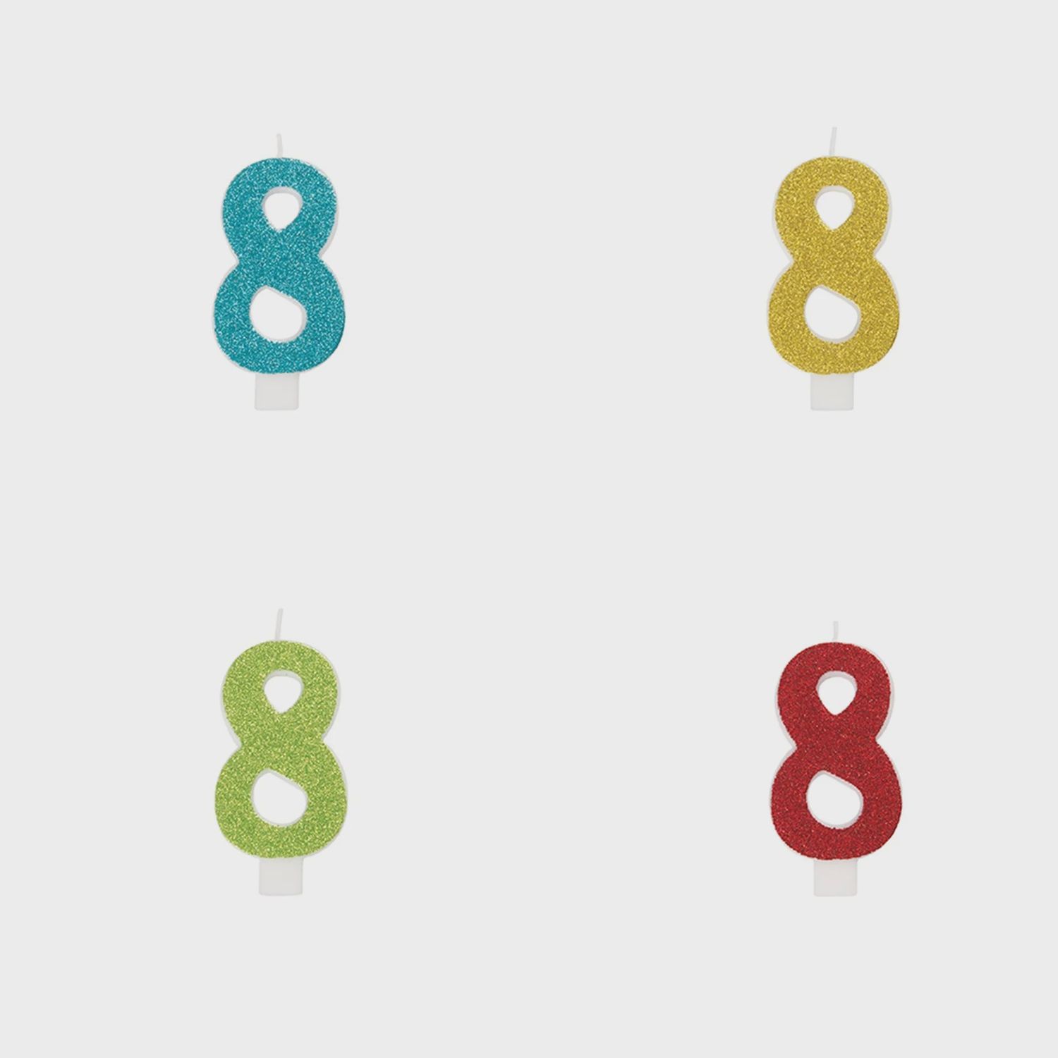Glitter Numeral 8 Candle