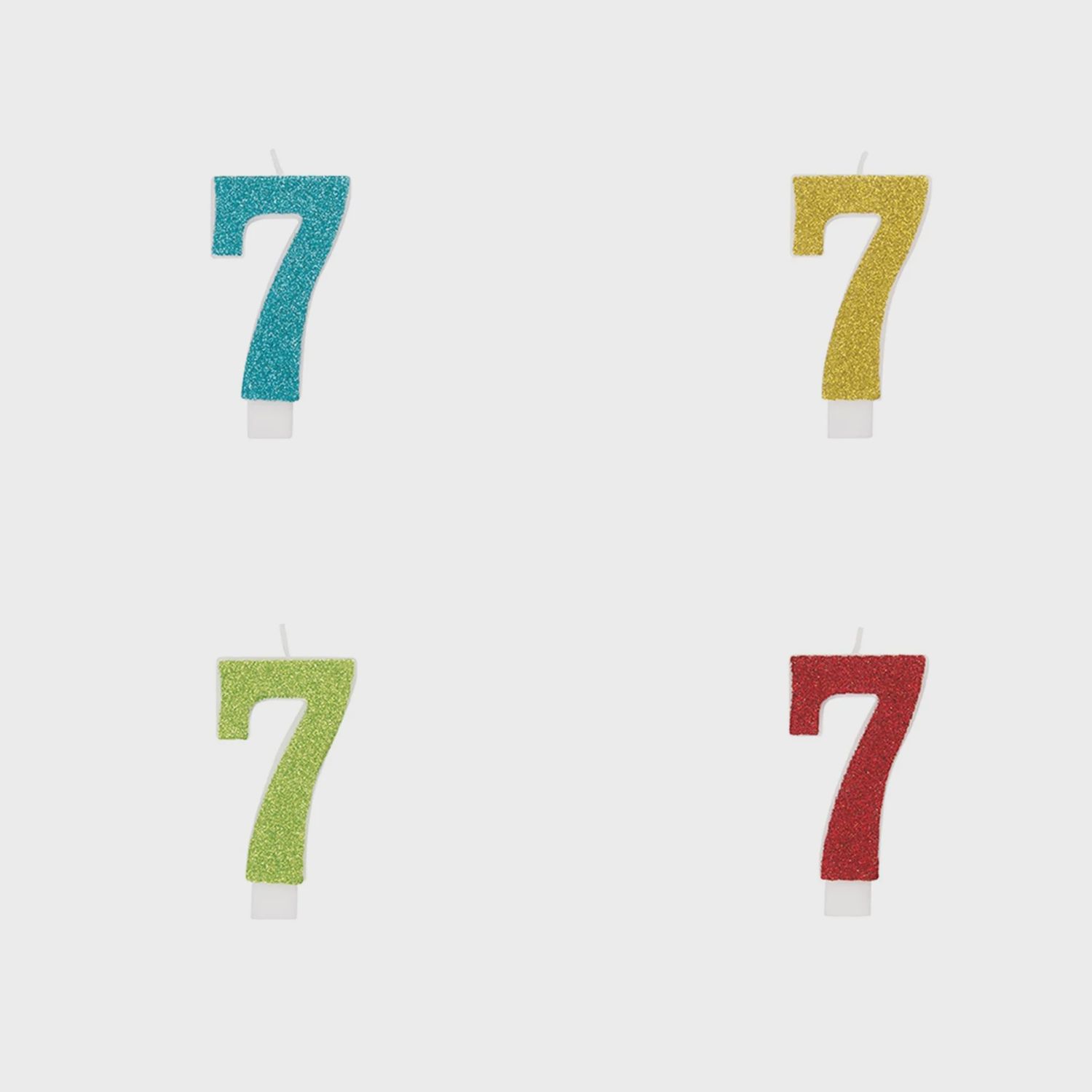 Glitter Numeral 7 Candle