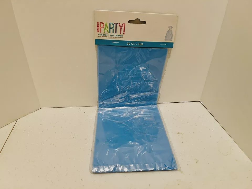 30pcs Light Blue Gift Bags with Twist Ties