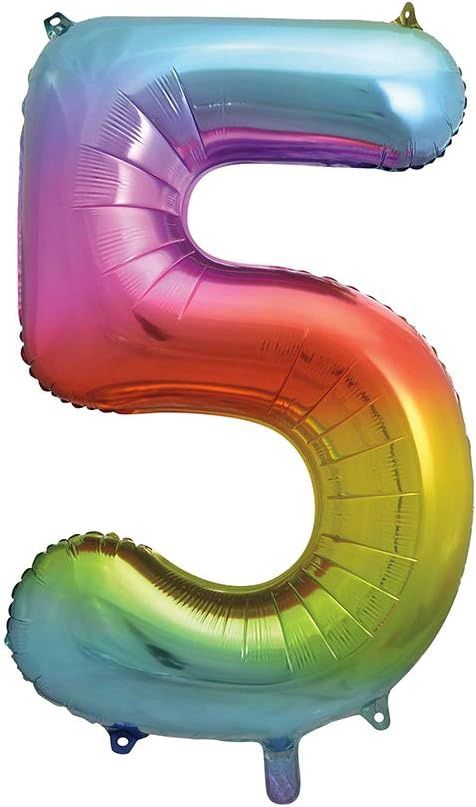 34&quot; #5 Rainbow Balloon (Helium)
