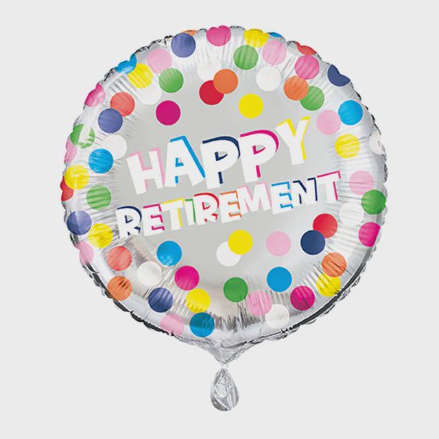 18&quot; Foil Colorful Dots Retirement Balloon