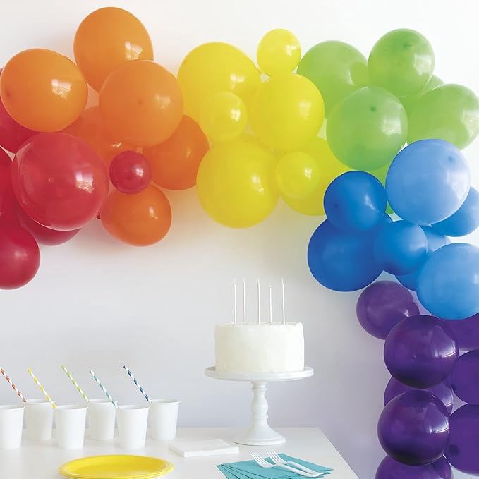 40pcs Rainbow Latex Balloon Garland Kit