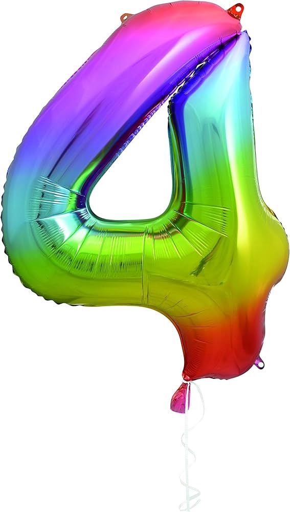 34&quot; #4 Rainbow Balloon (Helium)