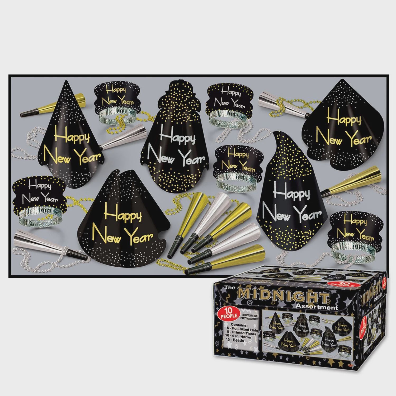 Midnight New Year&#39;s Eve Party Kit for 10