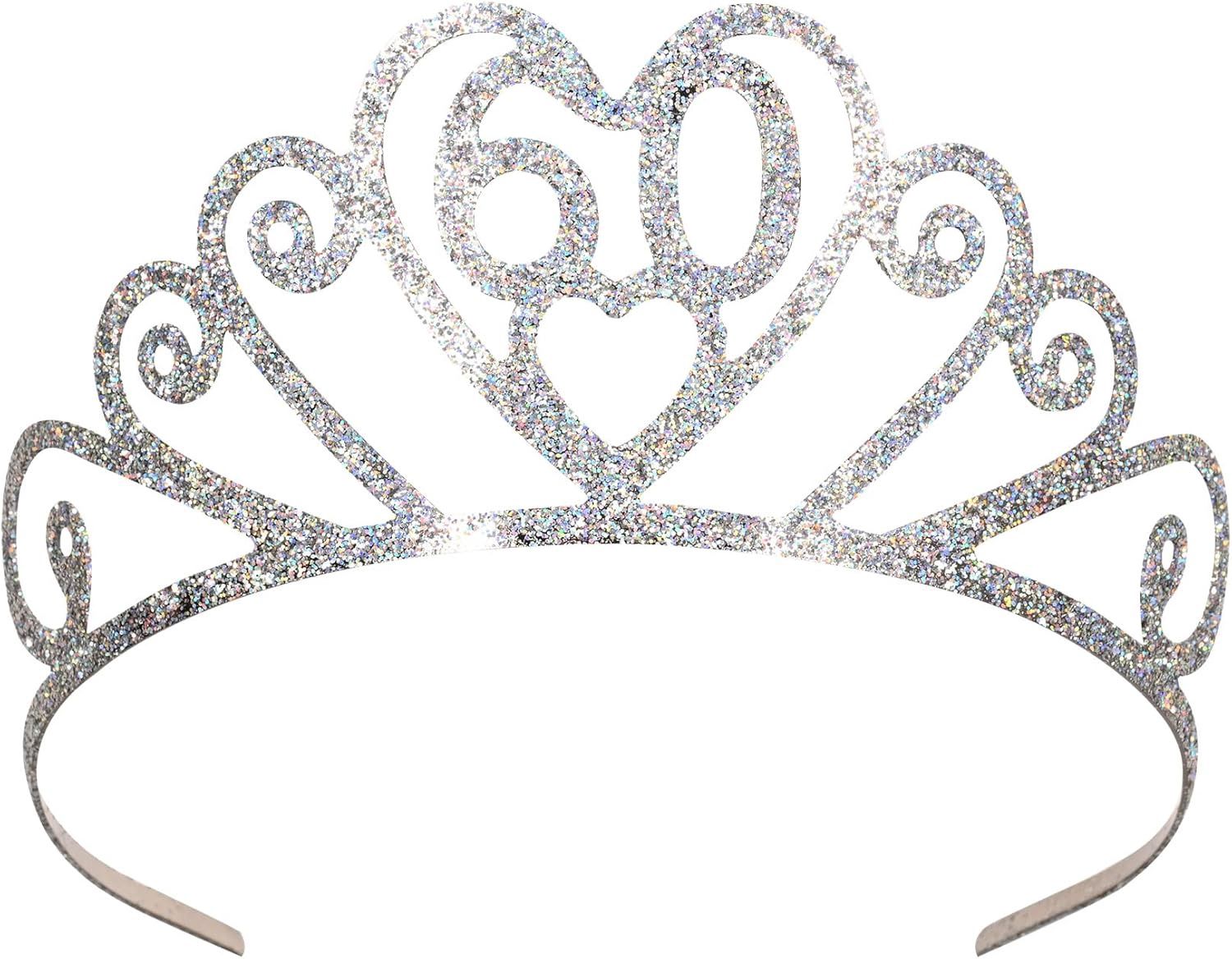 60 glittered metal tiara