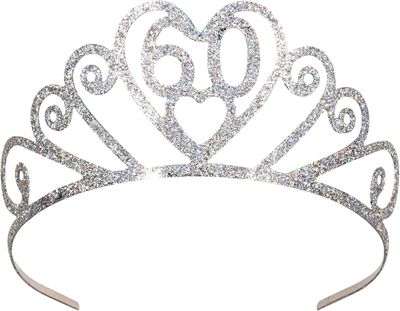 60 glittered metal tiara