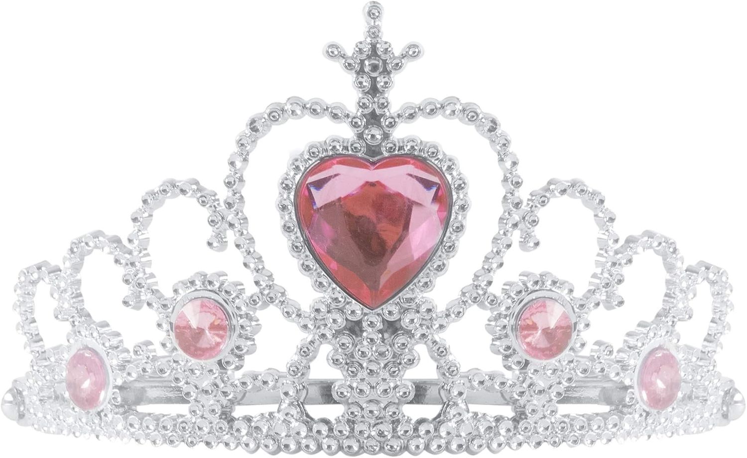 Tiara with Heart Stone, Color: Light Pink