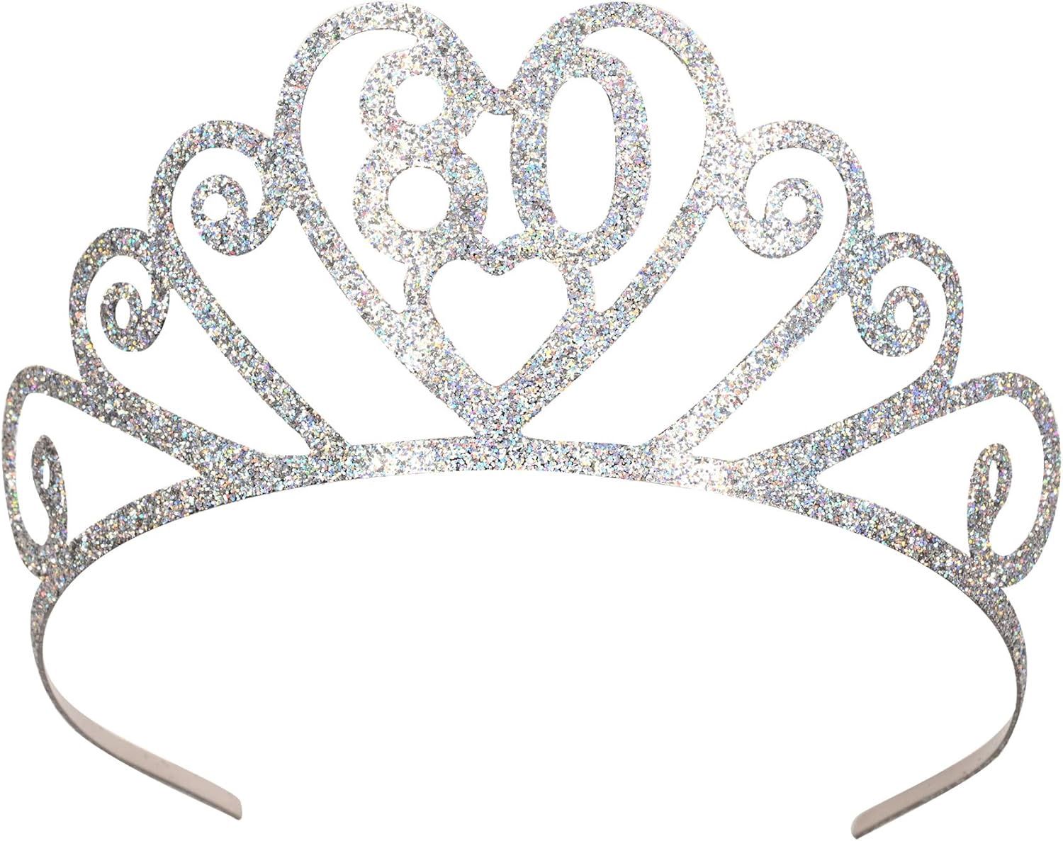 80 glittered metal tiara
