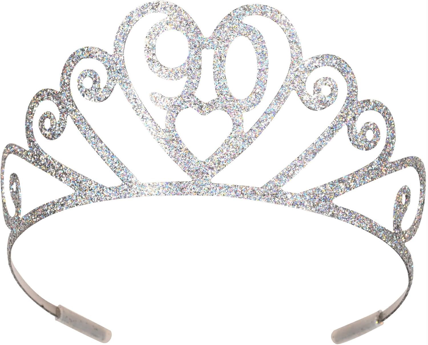 90 glittered metal tiara