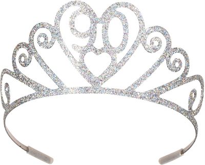 90 glittered metal tiara