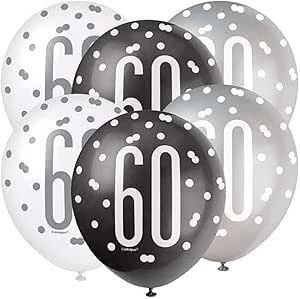 6pcs 12&quot; Dots 60th Birthday Balloons