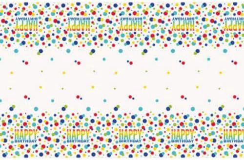 Rainbow Spots Birthday Tablecover 54&quot;x84&quot;