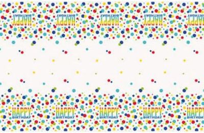 Rainbow Spots Birthday Tablecover 54&quot;x84&quot;