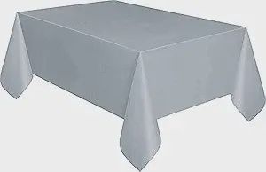 54&quot;x108&quot; Rectangular Plastic Tablecover (Silver)
