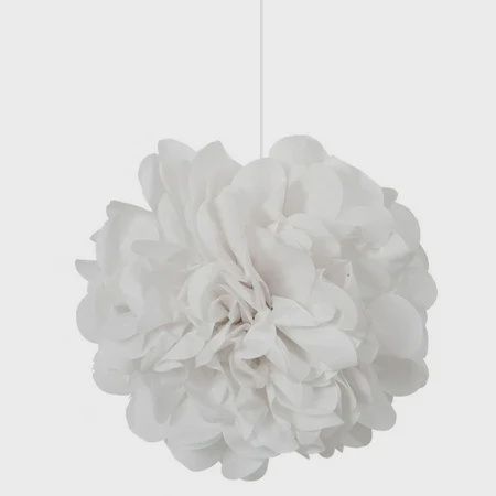 9&quot; 3 White Mini Puff Balls Hanging Decorations