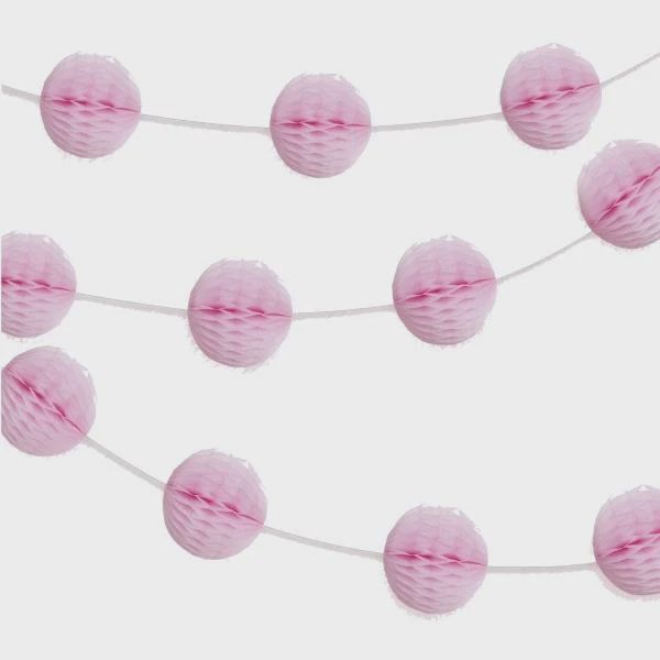 7ft Light Pink Honeycomb Garland Hanging Decorations