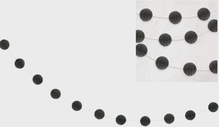7ft Black Honeycomb Garland Hanging Decorations