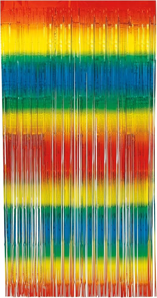 3.25ft x 6.5ft Rainbow Fringe Door Curtain Hanging Decorations