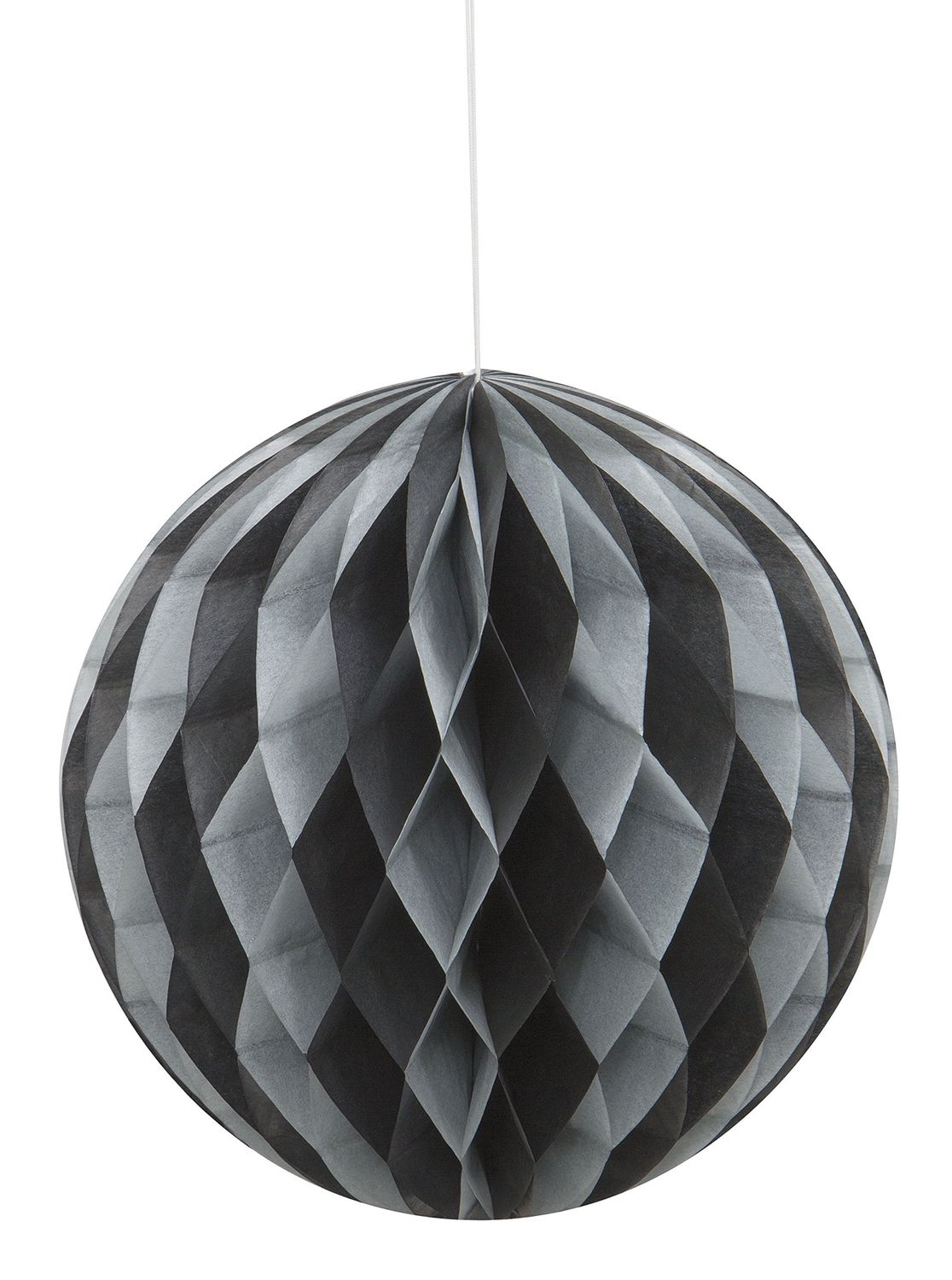 8&quot; Black &amp; Gray Honeycomb Ball Hanging Decorations
