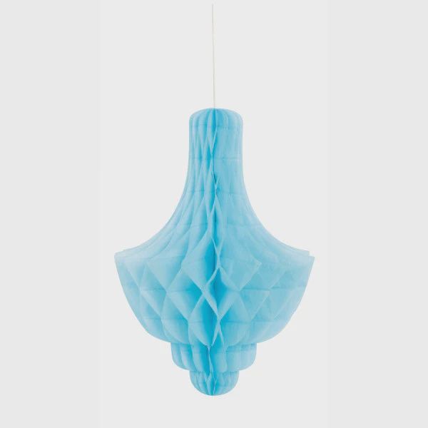 14&quot; Baby Blue Honeycomb Chandelier Hanging Decorations