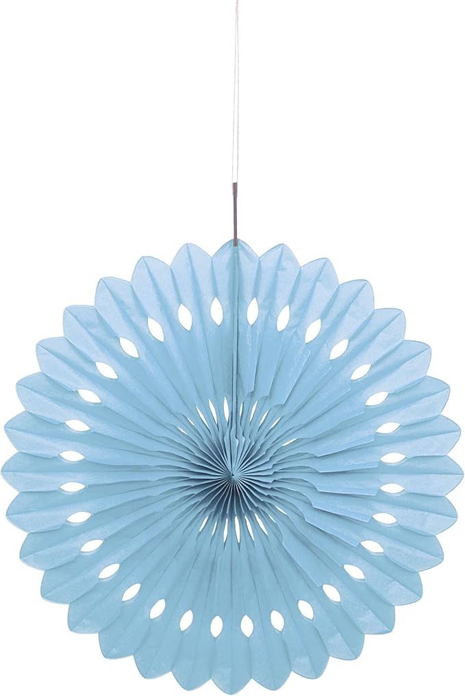 16&quot; Powder Blue Decorative Fan Hanging Decorations
