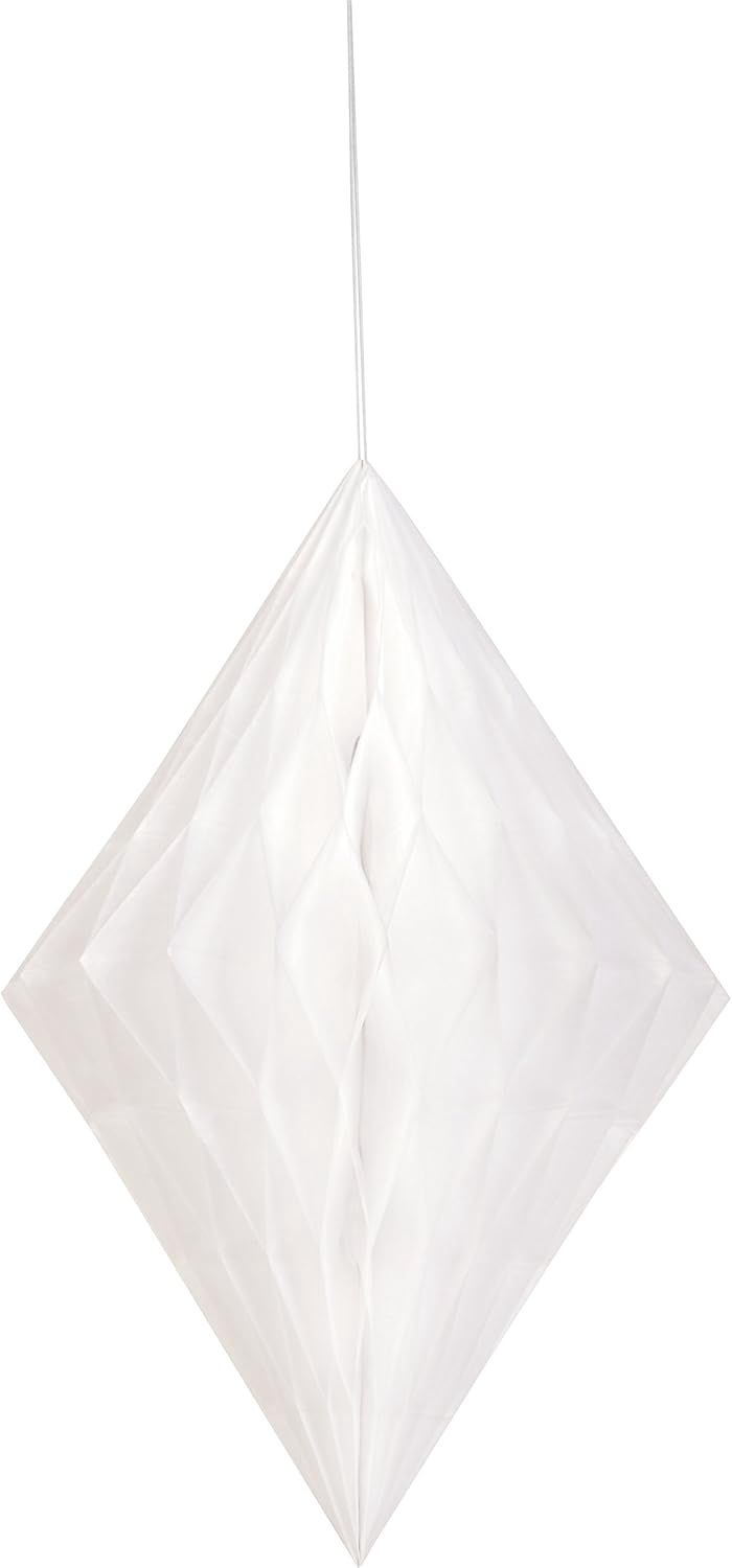 14&quot; White Honeycomb Diamond Hanging Decorations