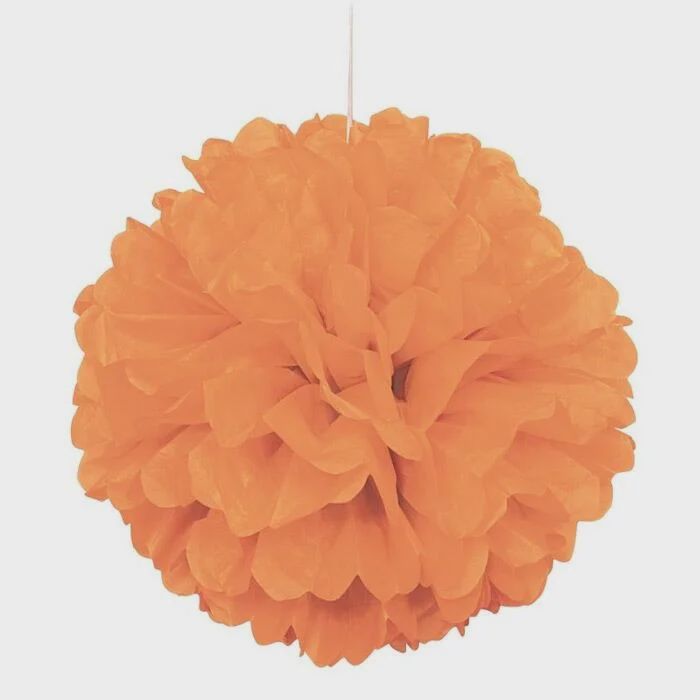 16&quot; Orange Puff Ball Hanging Decorations