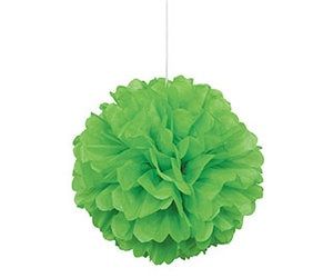 16&quot; Green Puff Ball Hanging Decorations