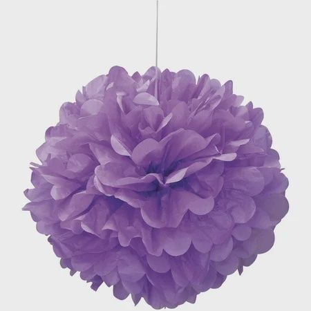 16&quot; Pretty Purple Puff Ball Hanging Decorations