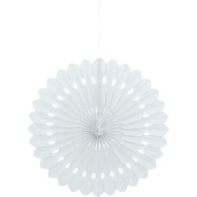 16&quot; White Decorative Fan Hanging Decorations