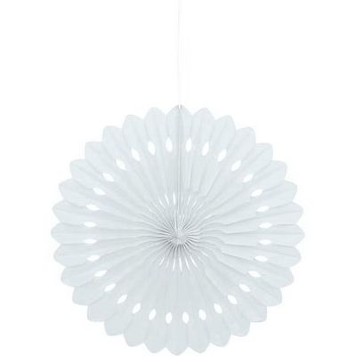 16&quot; White Decorative Fan Hanging Decorations