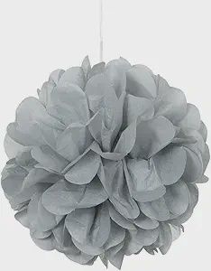 9&quot; 3pcs Mini Silver Puff Balls Hanging Decorations