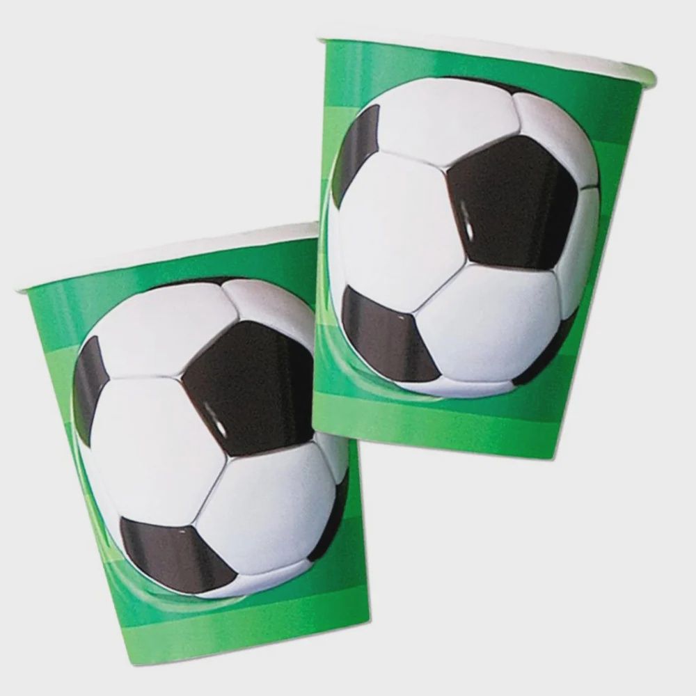 8pcs 9oz 3D Soccer Cups