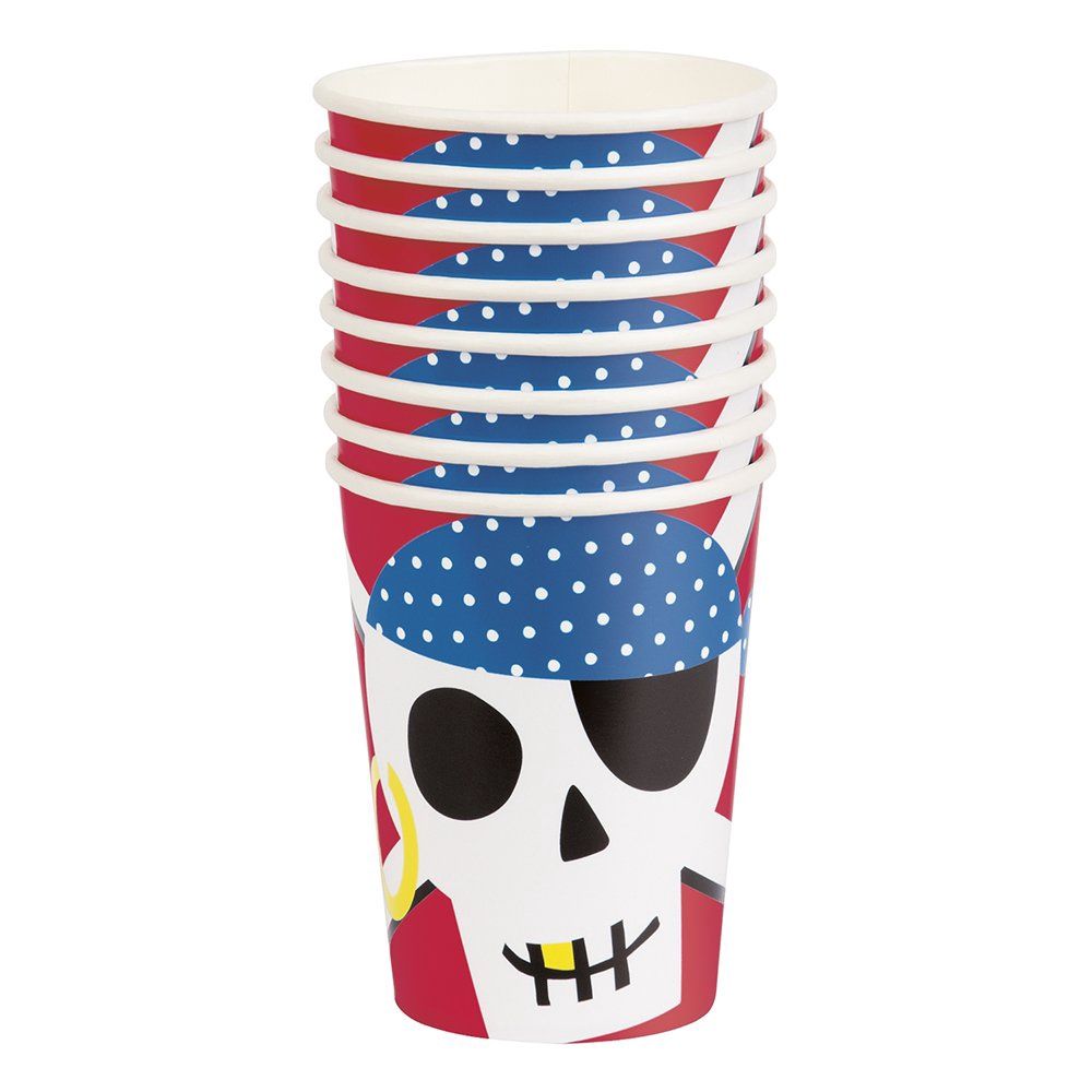 8pcs Ahoy Pirate 9oz Cups