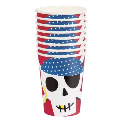 8pcs Ahoy Pirate 9oz Cups