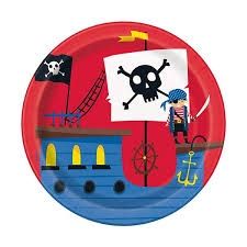 8pcs Ahoy Pirate 7&quot; Plates