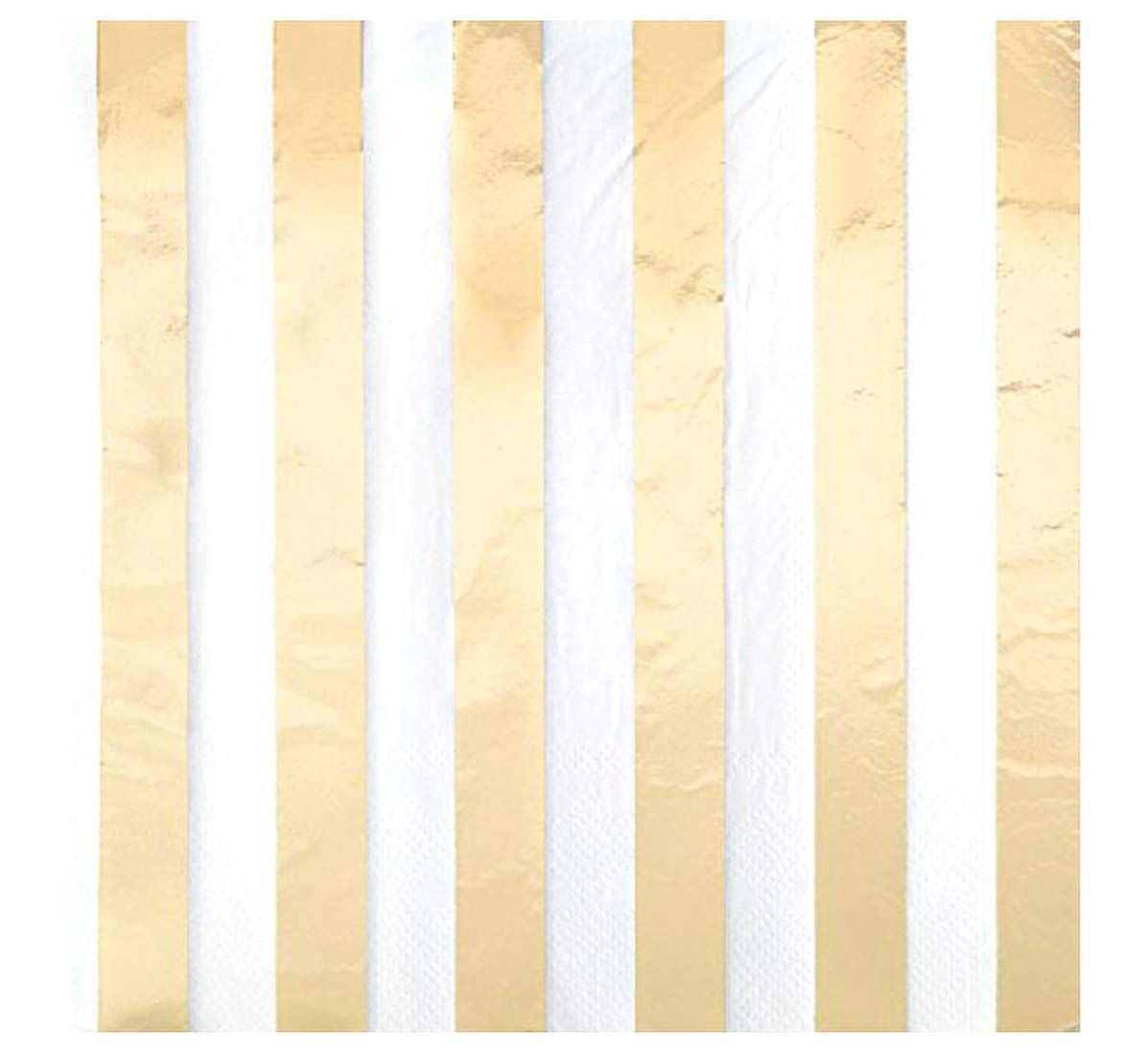 16pcs Gold Stripe Luncheon Napkins